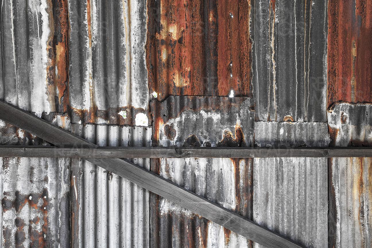 Abstract image of the rustic corrugated metal sheets