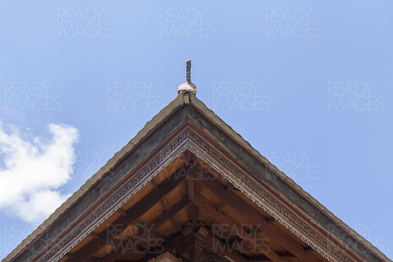 Traditional Balinese roof corner details, built almost entirely of organic and local materials