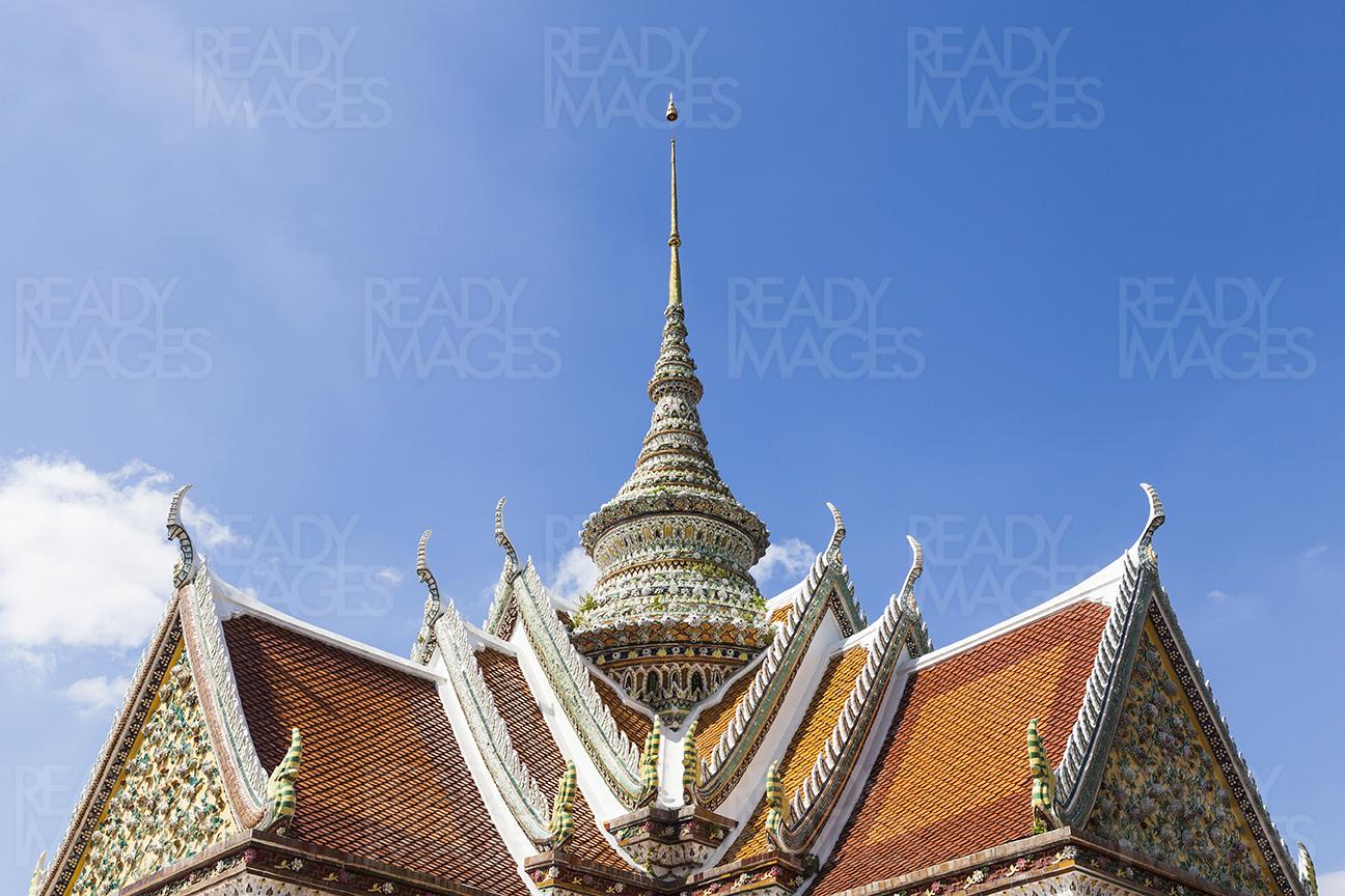 Roof detail of Wat Arun, the Temple of Dawn in Bangkok, Thailand