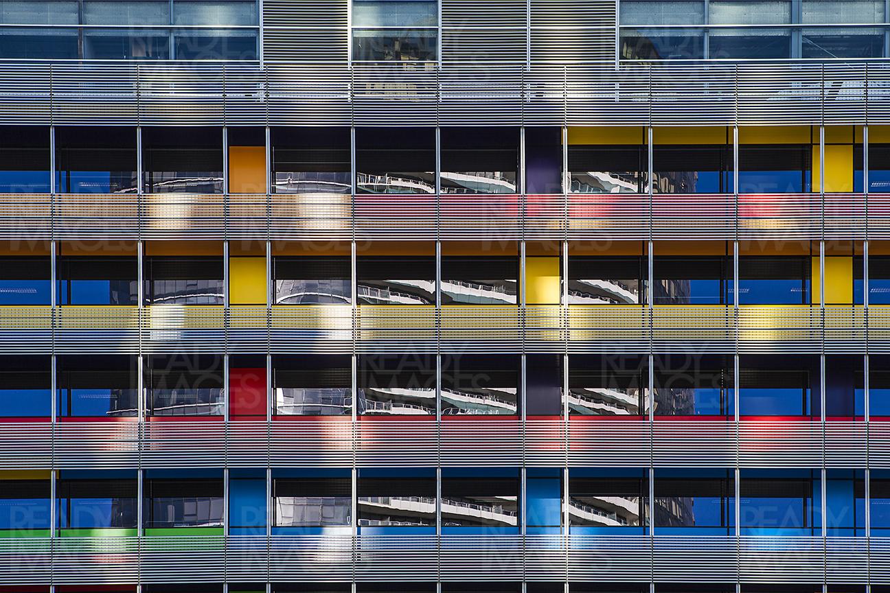 Colourful Facade of NAB headquarters at Docklands, Melbourne