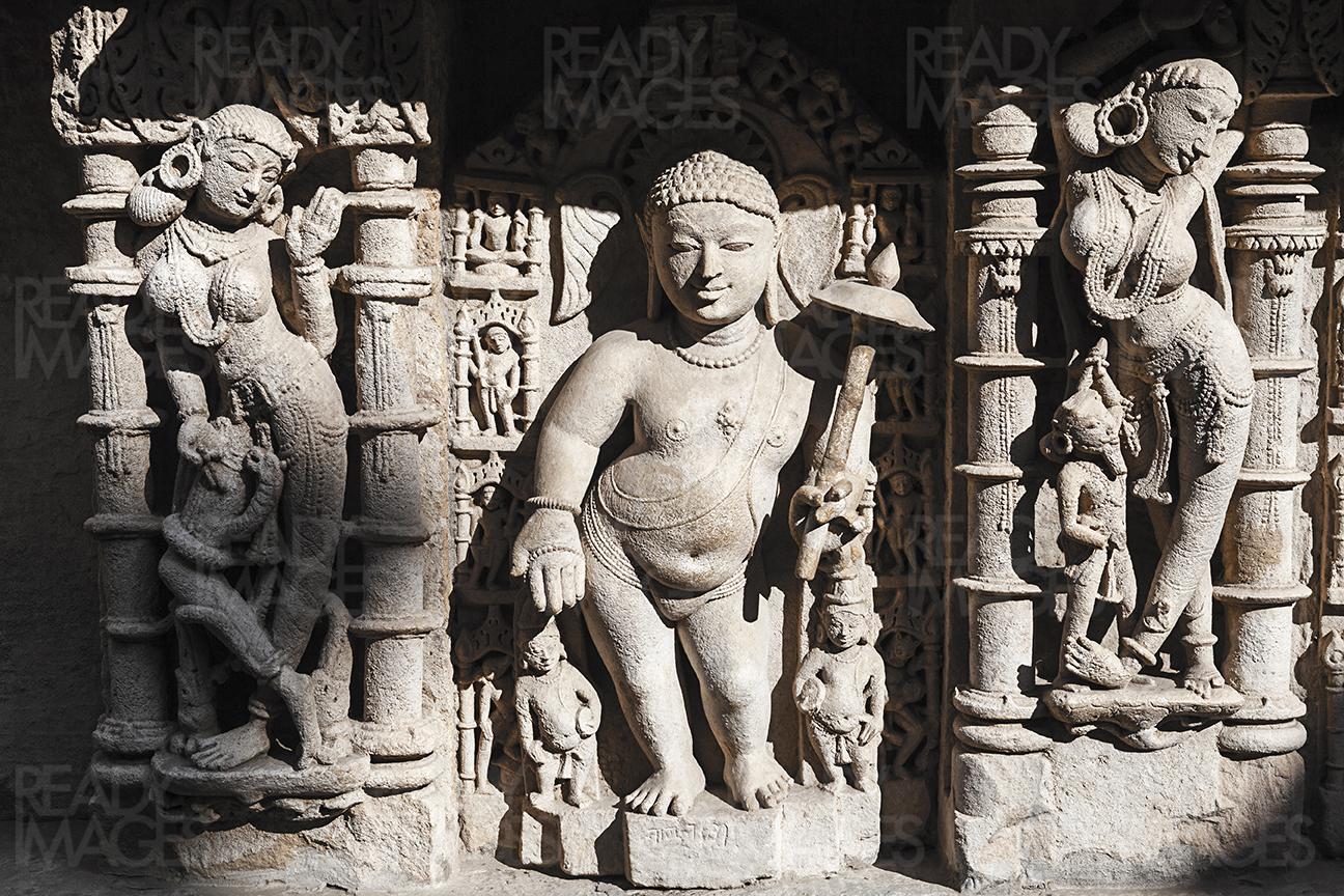 Image of the intricate craving/sculptures on the walls of the Rani Ki Vav (Stepwell), India