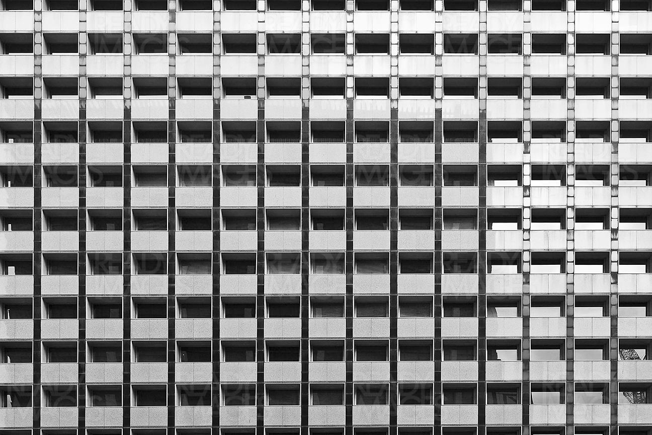 Abstract black and white image of a building facade in Martin Place, Sydney