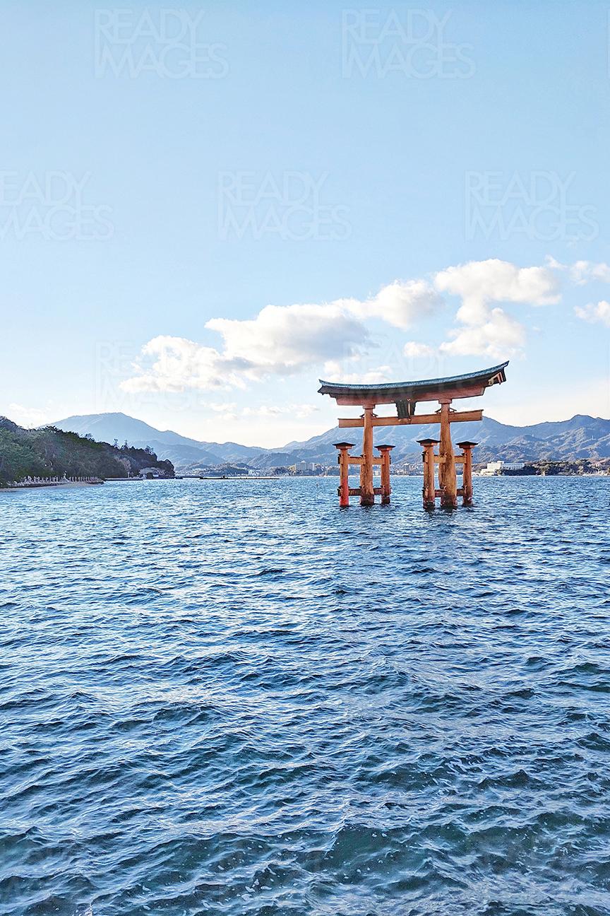 Famous Istukushima Shrine at Miyajima Island. This is the Shrine that is floating in the sea