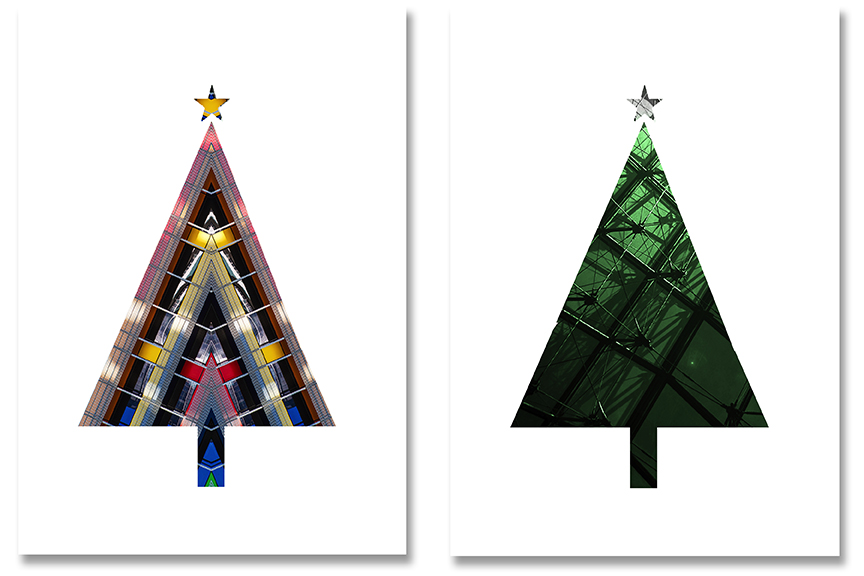Christmas Tree Graphics for a Greeting