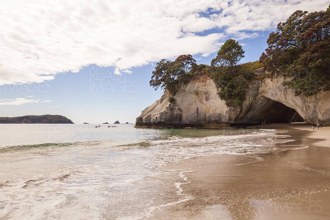 The famous travel destination - the Cathedral Cove in the Coromandel, New Zealand
