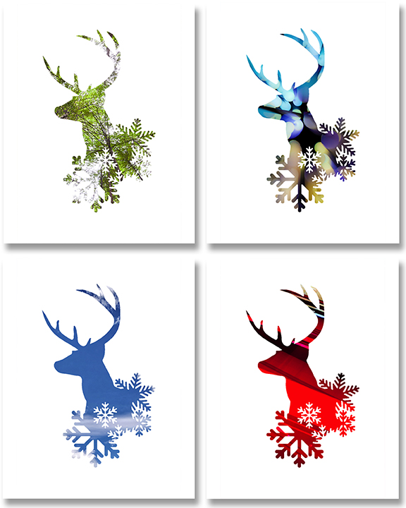 Reindeer Graphics for a Greeting