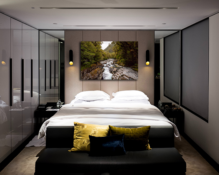 Wall art showing nature makes bedroom in a hotel more comfortable